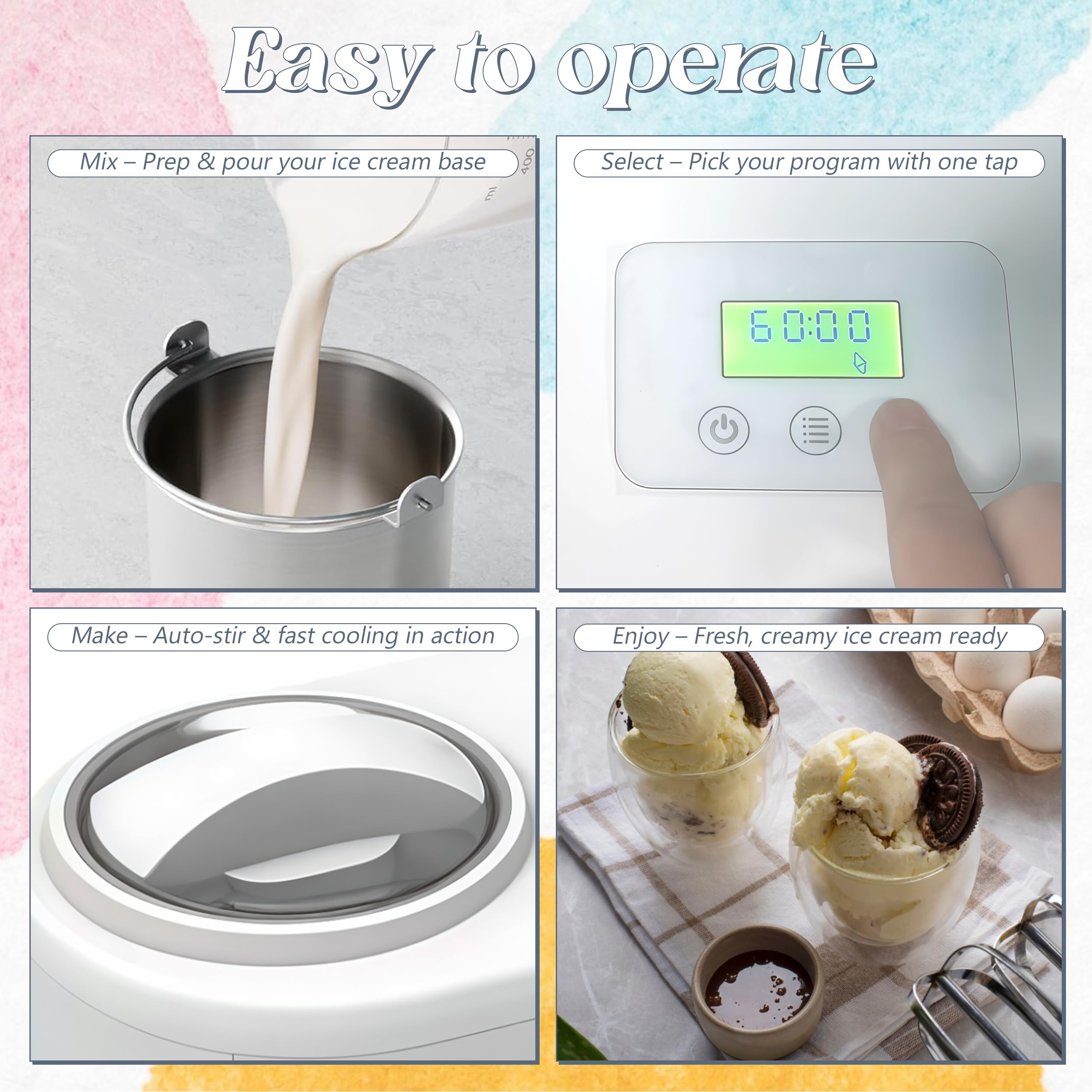 Machine à Glace avec Compresseur 100W 1L