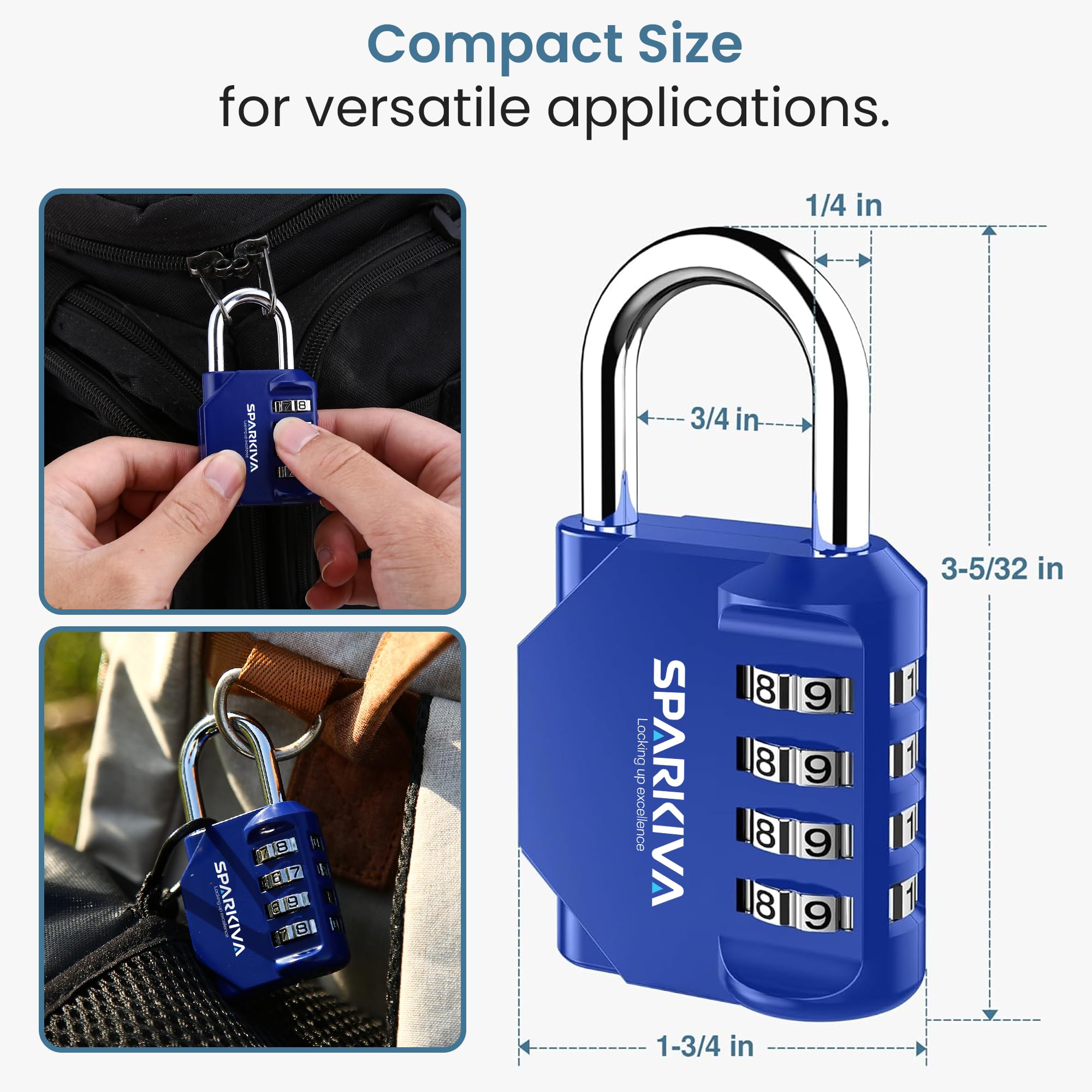 Sparkiva Combination Padlock with Code - Image 3