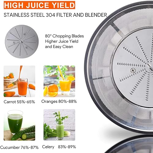 Miniatura 5 de Generic Exprimidor eléctrico de 27 onzas, exprimidor eléctrico de cítricos, extractor centrífugo de 800 W con boca ancha, máquina exprimidora
