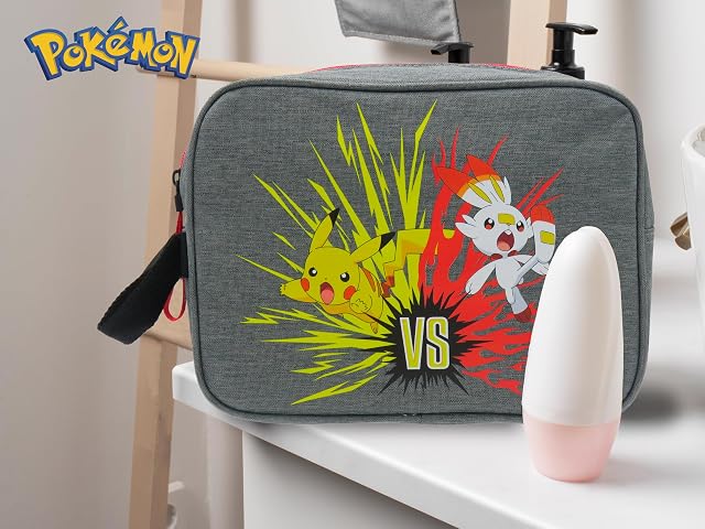 Foto 2 de 3 de CYPBRANDS- Pokémon- Neceser, Bolsa de Viaje, Bolsa de Aseo, Unisex, Color Gris, Zapatillero, Battle