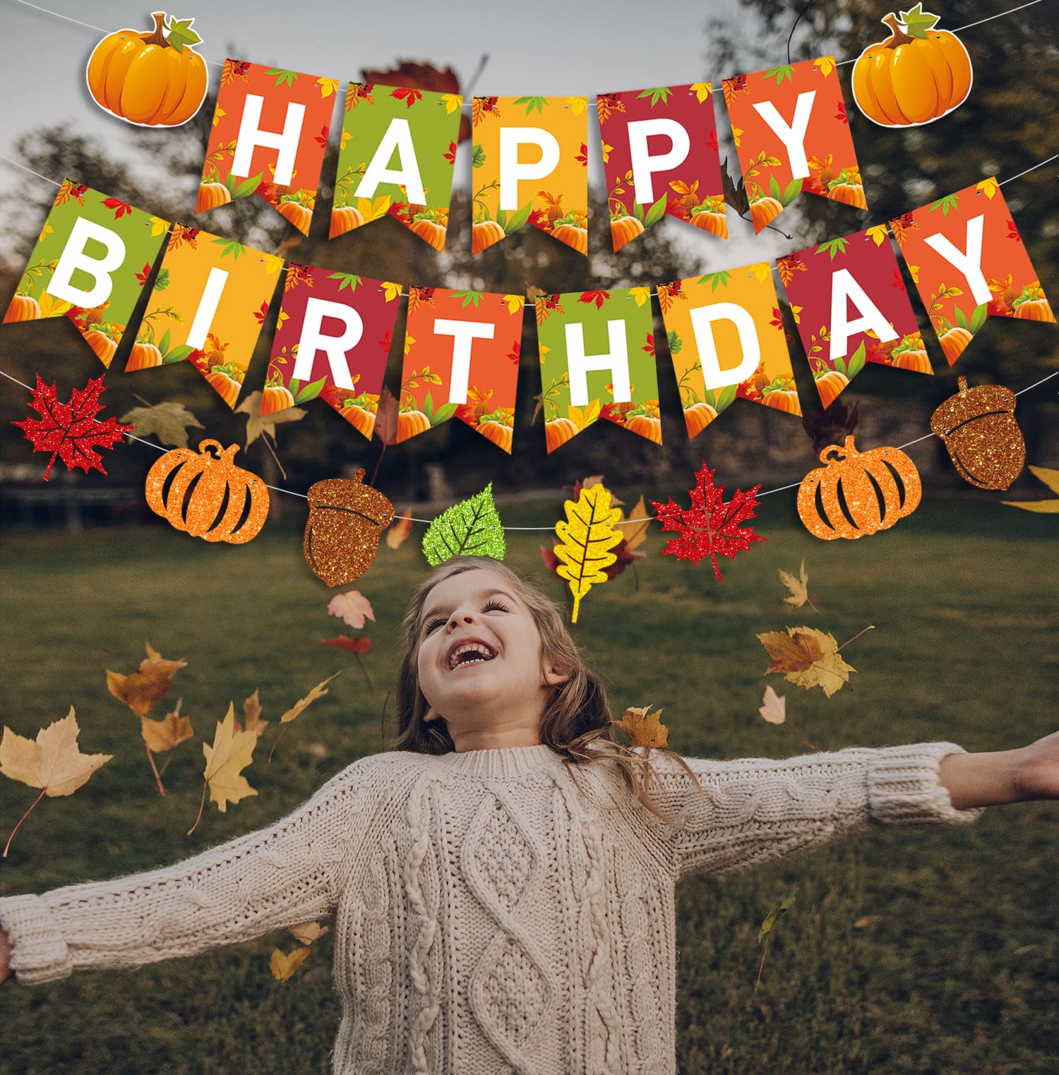 Herbstblatt-Banner Dekoration | 4 Girlanden Mit Ahornblättern | Für Herbstpartys & Thanksgiving
