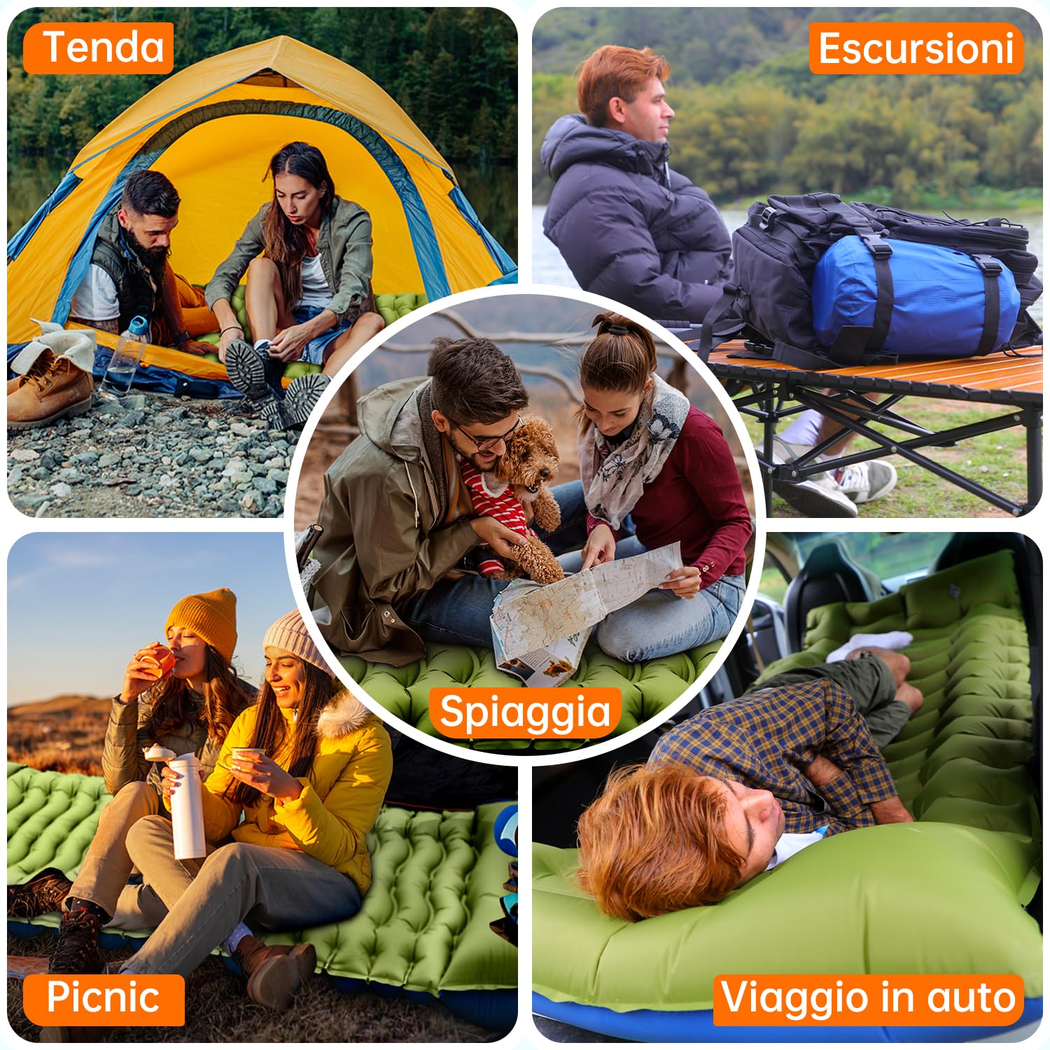 Yuzonc Matelas de Camping Matelas autogonflant ultraléger avec Oreiller et Pompe à Pied intégrée Matelas de Camping Gonflable Portable et Compact pour Le Trekking en Plein Air