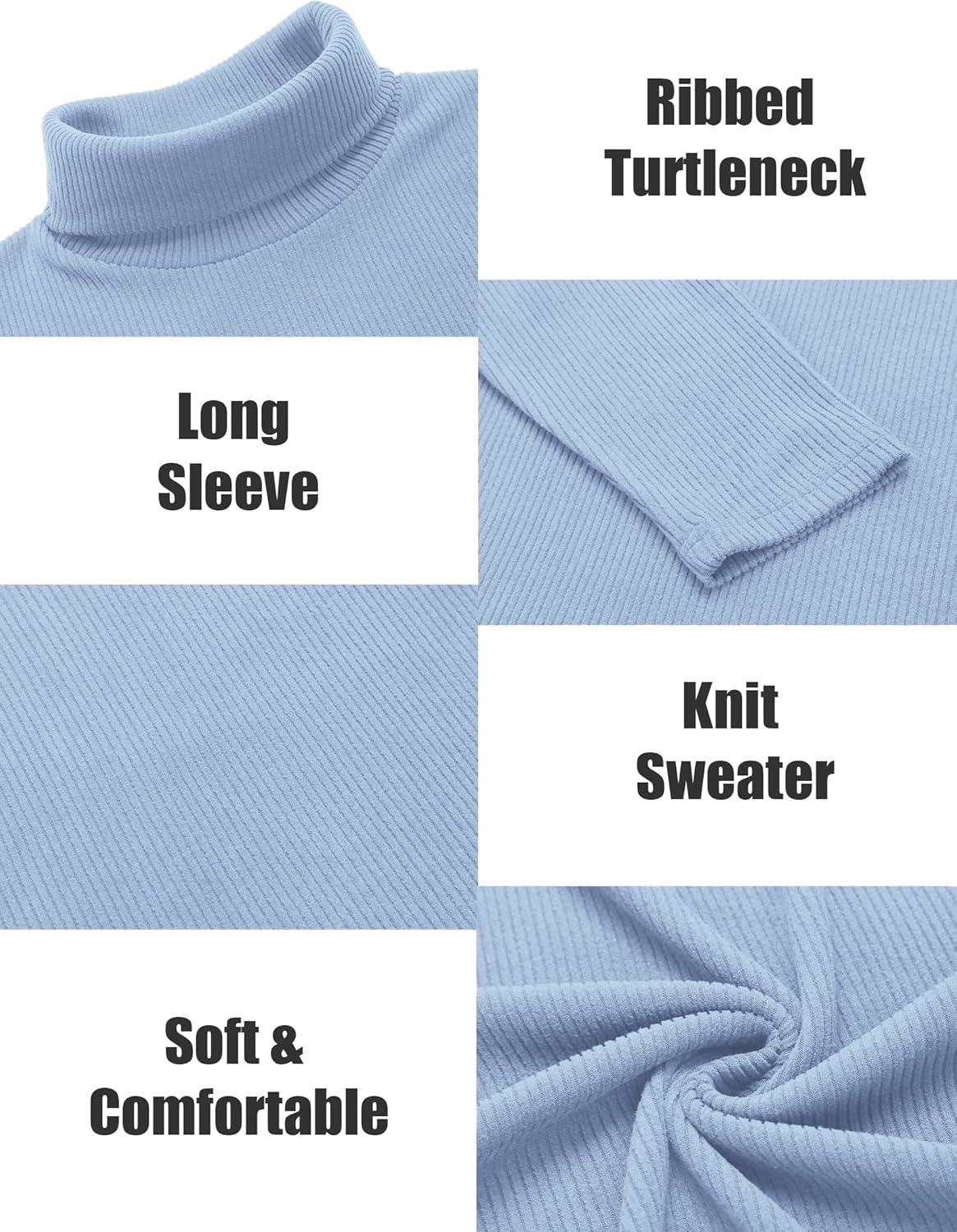 COOFANDY Men's Ribbed Turtleneck Sweater Casual Basic Long Sleeve Knitted Pullover Sweater - Image 5