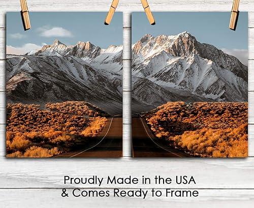 Miniatura 6 de Scenic Mountain View Abstract Wall Art: Minimalist, Aesthetic & Boho Wall Art for Home, Office, Bedroom & Living Room Decor - Set of 2 Unframed