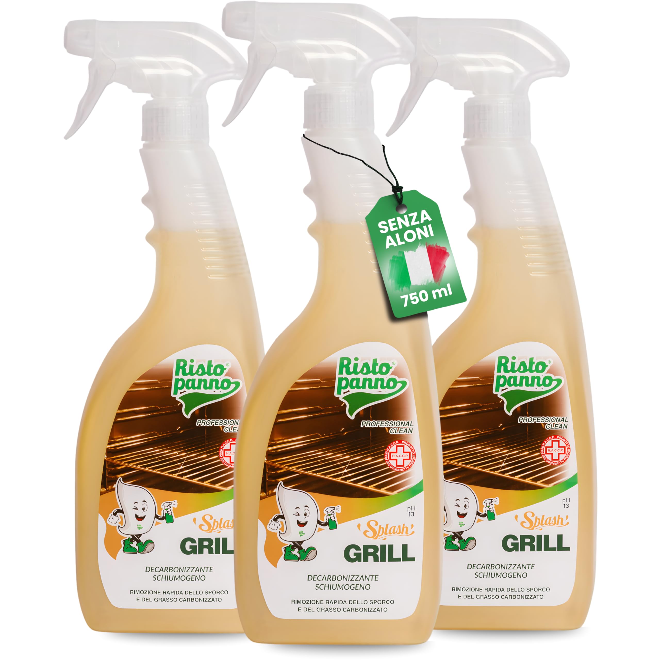 3PZ x 750ml Decarbonizzante Forni, Griglie e Piastre in Schiuma
