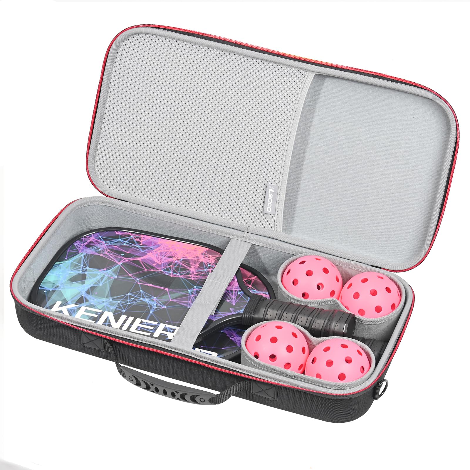 RLSOCO Pickleball Paddles Case Holds 2 Rackets and 4 Ball - Hard Protective Bag Fits for Selkirk Sport/Warping Point and All Pickleball Paddle Shapes