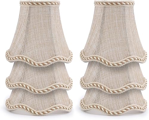 Miniatura 9 de Bombillas pequeñas con clip, estilo europeo moderno, mini pantallas para lámpara de araña, pantallas de lámpara de araña blancas de campo francés,