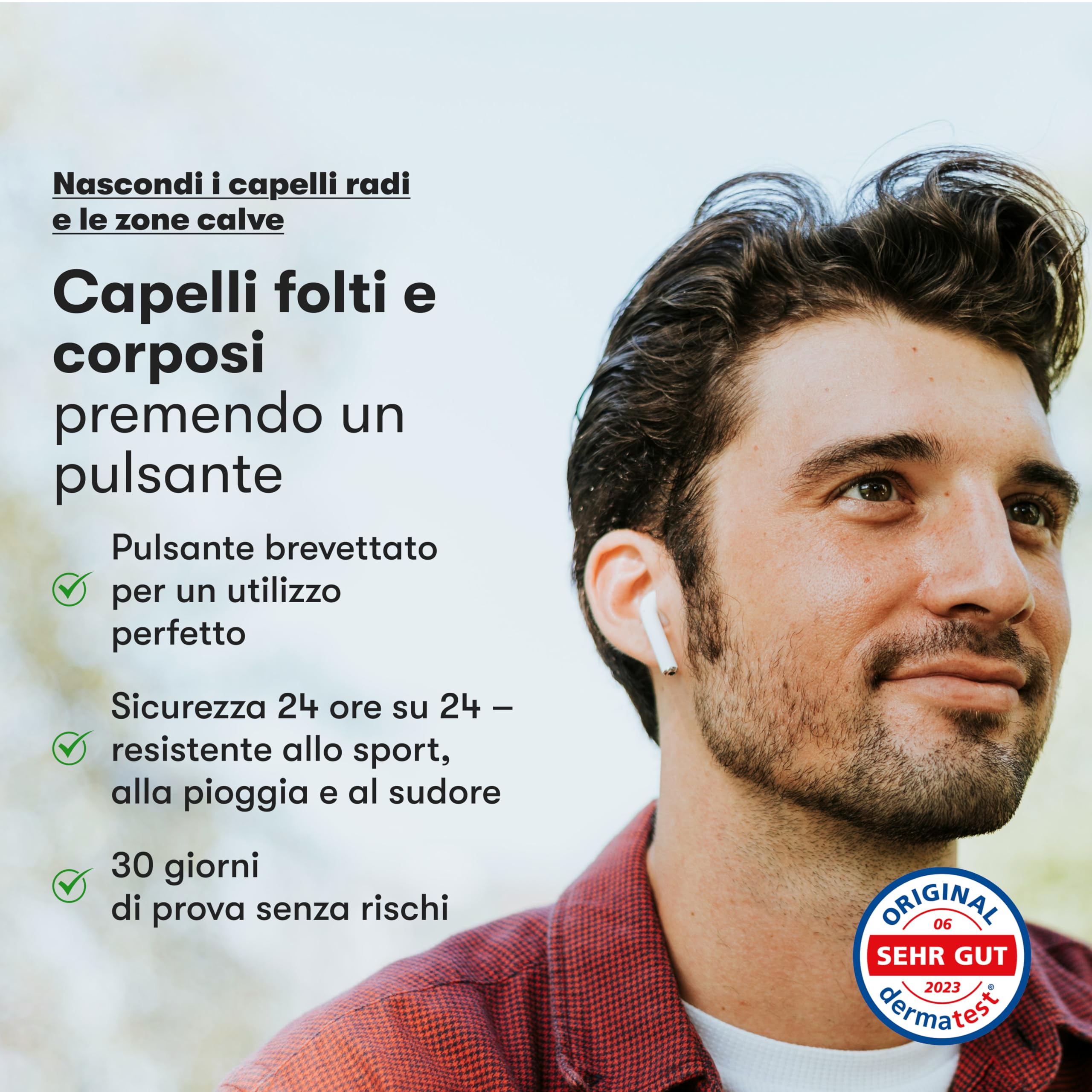 O.C. HAIRCARE Capelli sparsi per ispessimento dei capelli, per zone calve nella parte superiore e posteriore, consigliati dai saloni, 11 colori, resistenti (marrone scuro)