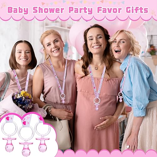 Miniatura 6 de Collar de 72 chupones de baby shower, collar de chupete de acrílico, bonito collar de chupete para baby shower, niñas y niños, regalos de fiesta,
