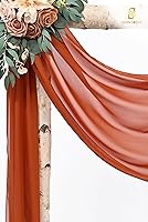 Vista 70 de Tela para envolver arco de boda, 4 paneles de 28 x 20 pies, cortinas de arco de boda rosa para ceremonia, cortinas de tela de gasa para cenador