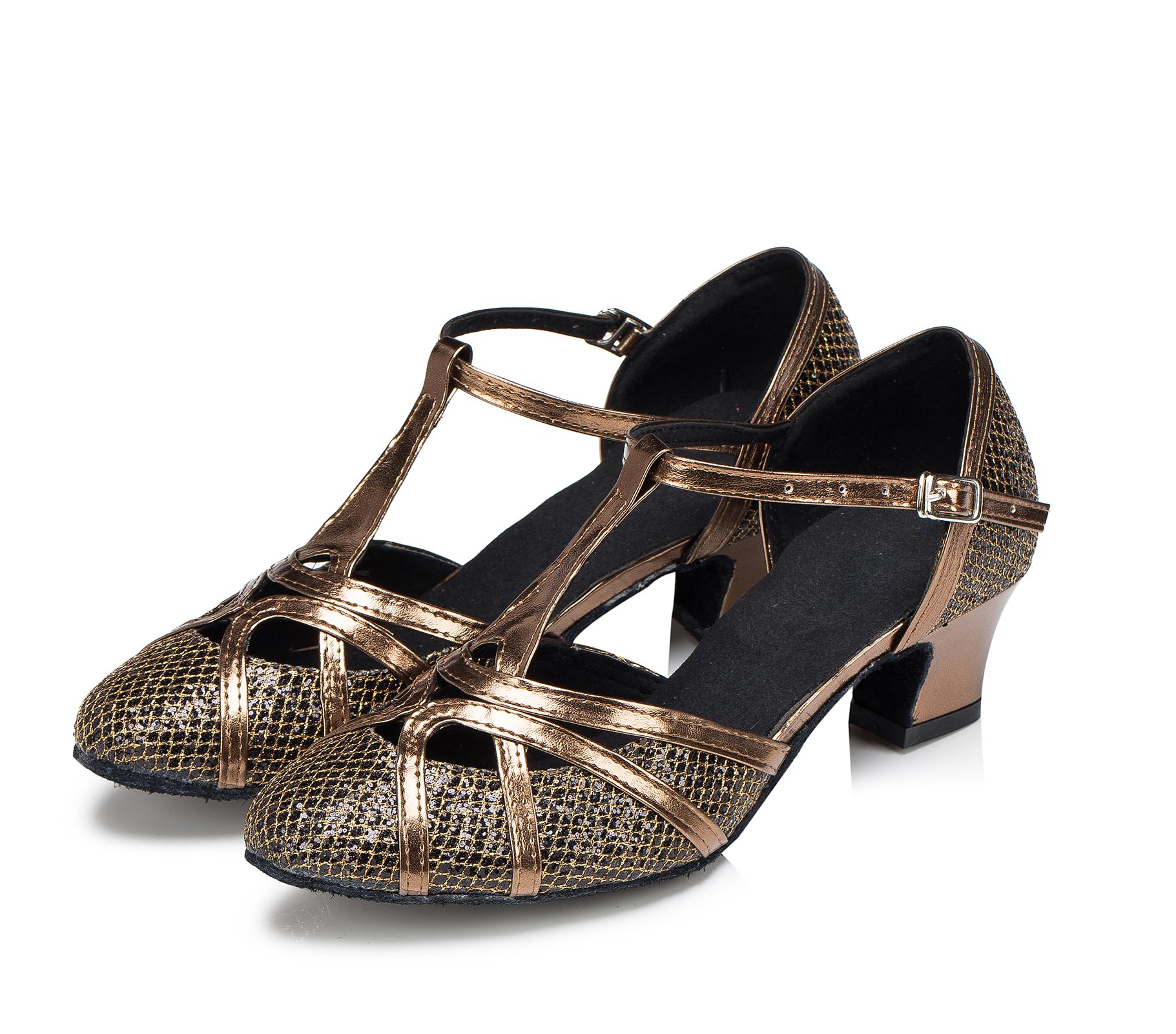 Capezio Women's Jr. Footlight T-Strap Character Shoe Oxford, 6 Wide Black