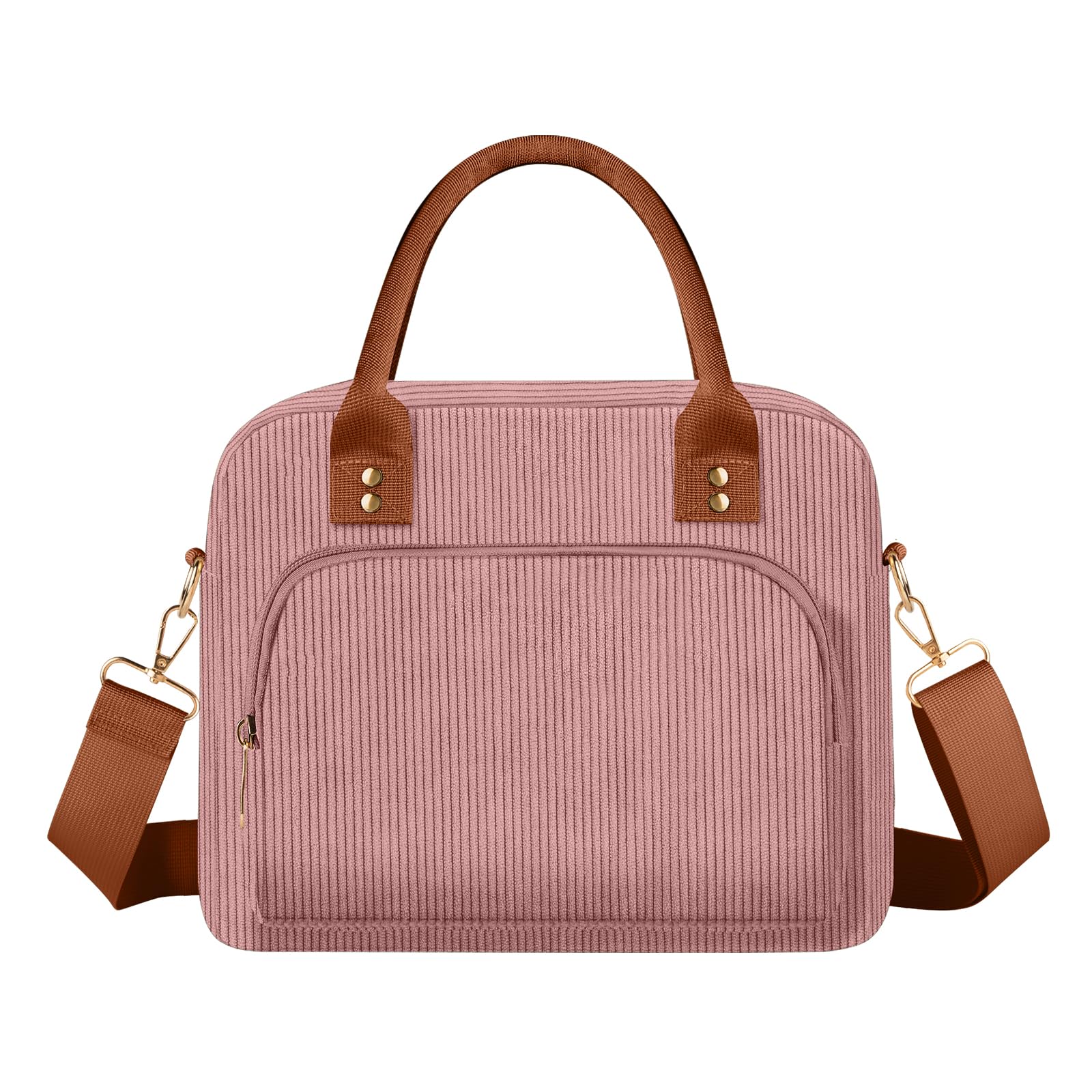 TXBOBECO Insulated Lunch Bags for Women, 11.5L Corduroy Cool Bag Large Lunch Box Bag, Adults Girls Packed Lunch Box Tote Bags with Shoulder Strap, Soft Cooler Picnic Bagsfor Work School Picnics — image 1