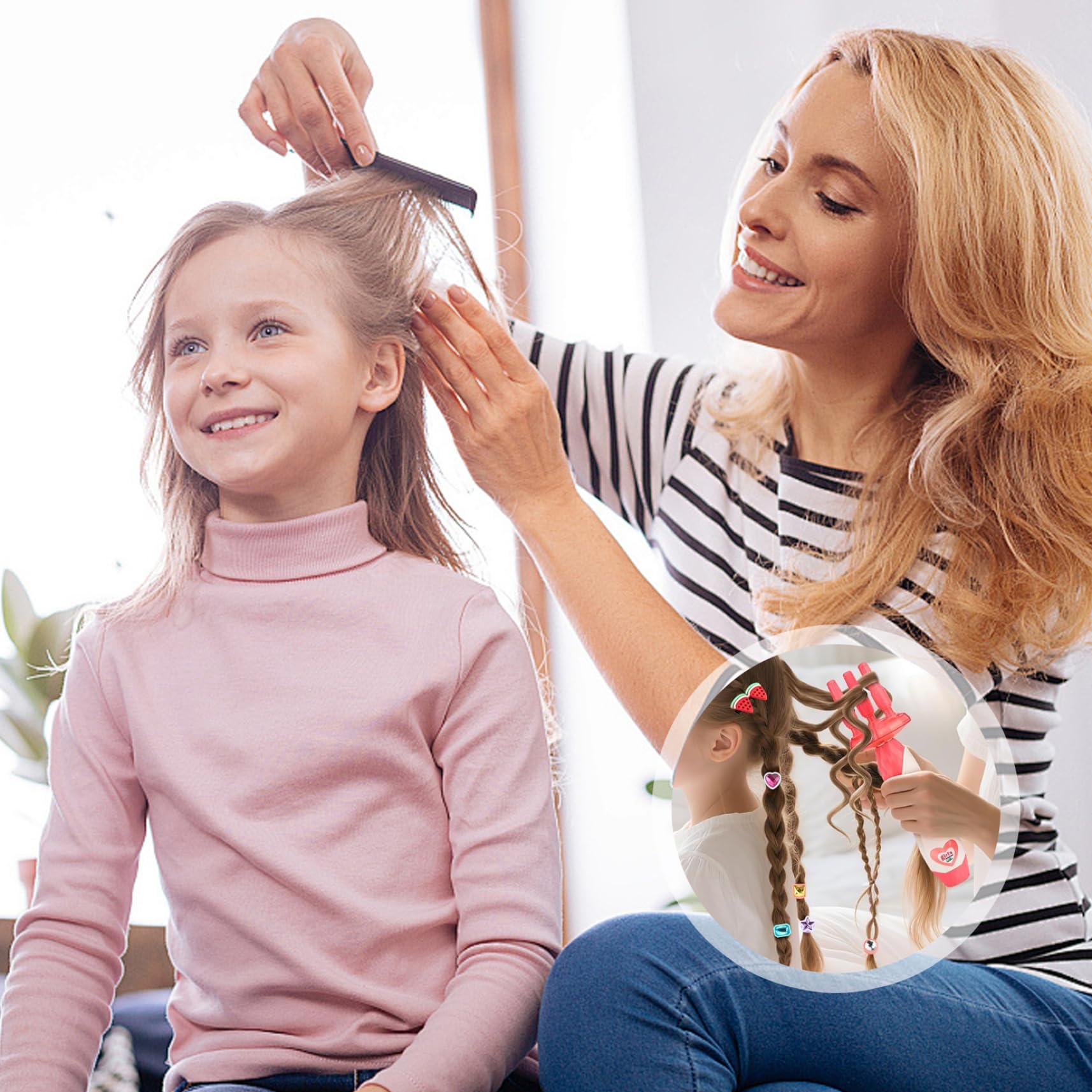 Trecciatrice automatica per capelli, strumenti portatili per intrecciare i capelli con clip e dispositivi di fissaggio per ragazze, kit di giocattoli per salone di styling fai da te, macchina per int