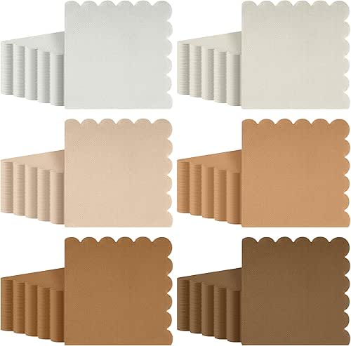 durony 150 Pack Scalloped Napkins 5 x 5 Inch Disposable