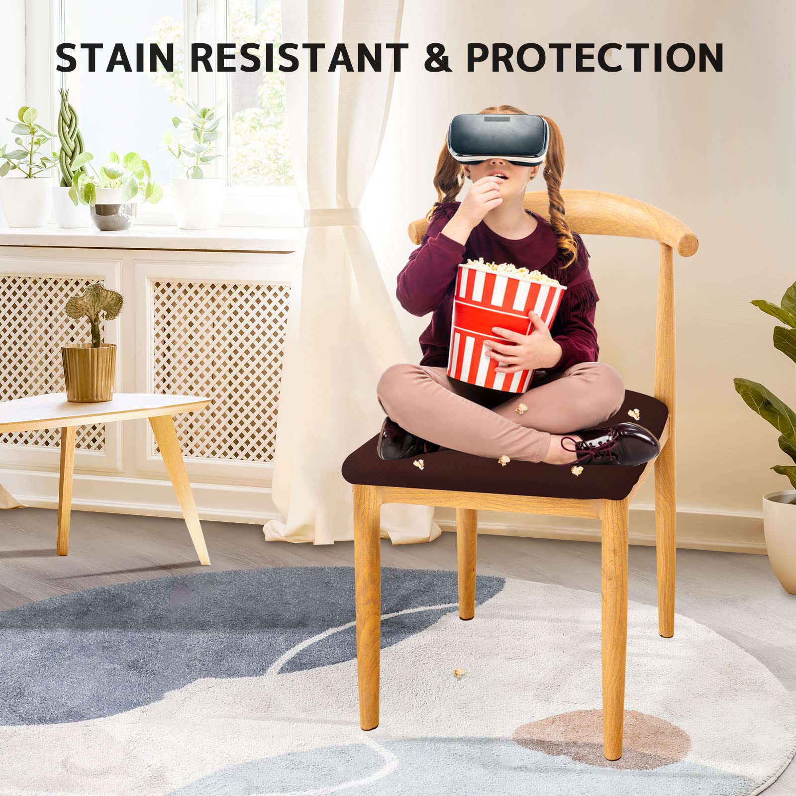 6 Pzs Funda Silla Elástica Cubre Asiento Protectora Comedor | Envío Gratis