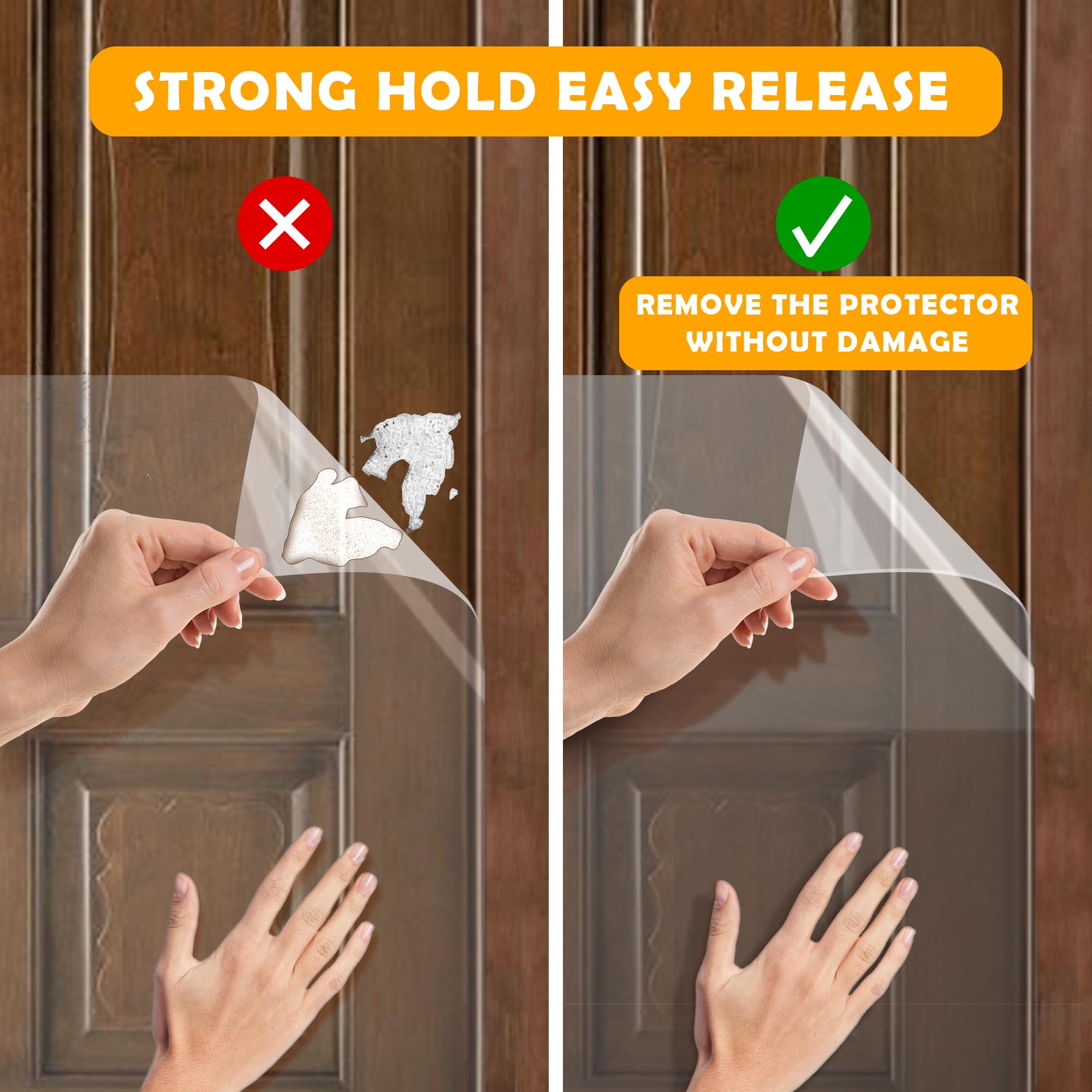 Protector de puerta resistente contra arañazos de perros, protector de muebles antiarañazos para gatos y perros, protector de puerta de PVC para proteger el tamaño de tu hogar (40 x 16 pulgadas)