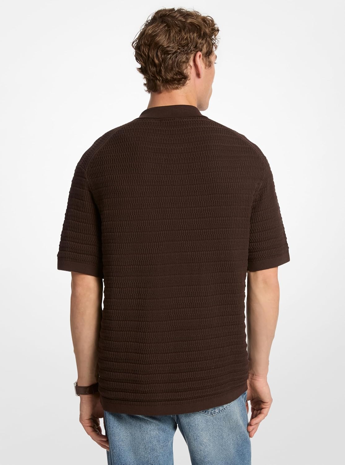Michael Kors Men's Textured Sweater Zip Polo - Image 2