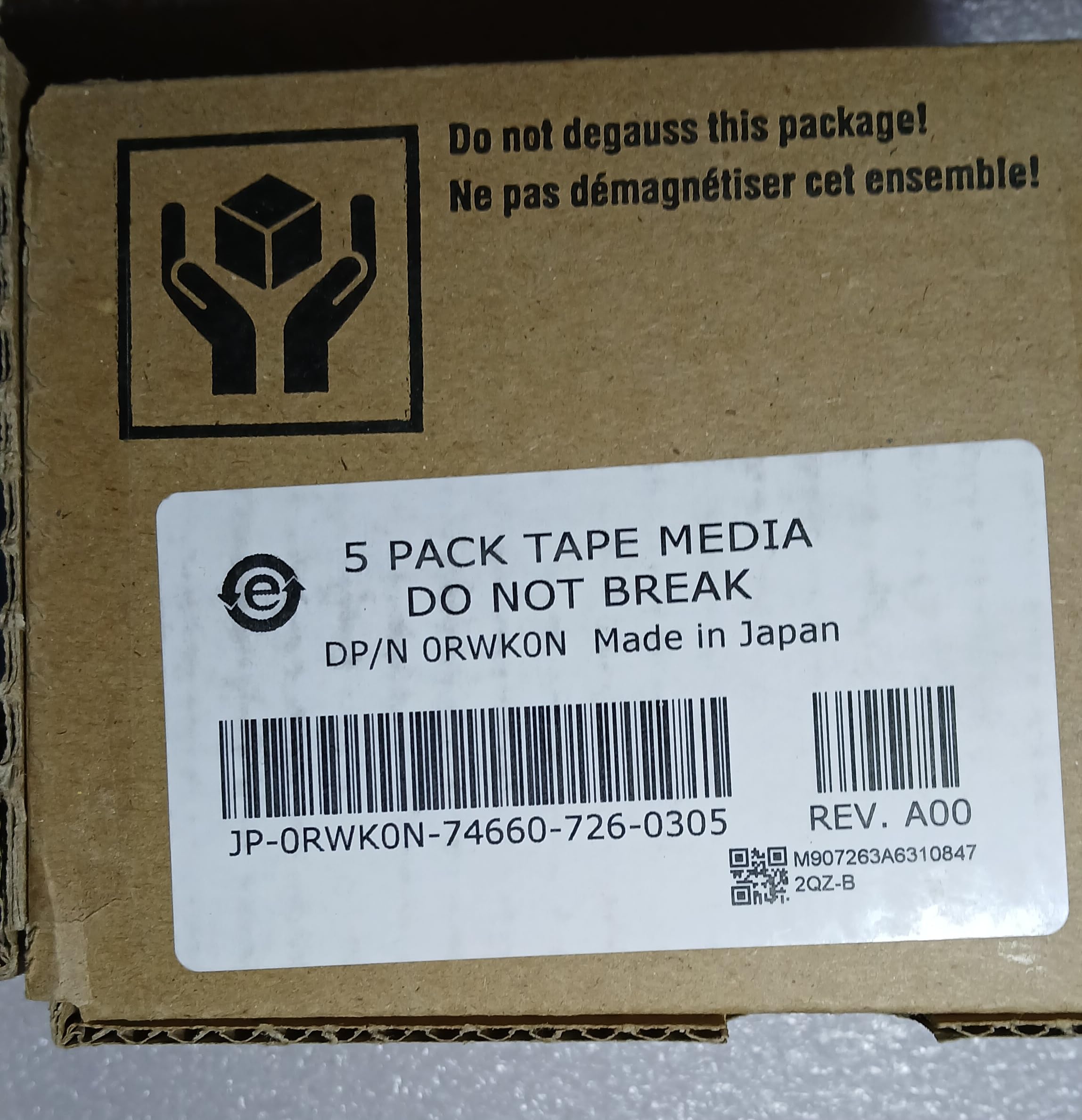 3W22T LTO-6 Tape Cartridge 2.5TB/6.25TB 03W22T (20 Pack) 0RWK0N