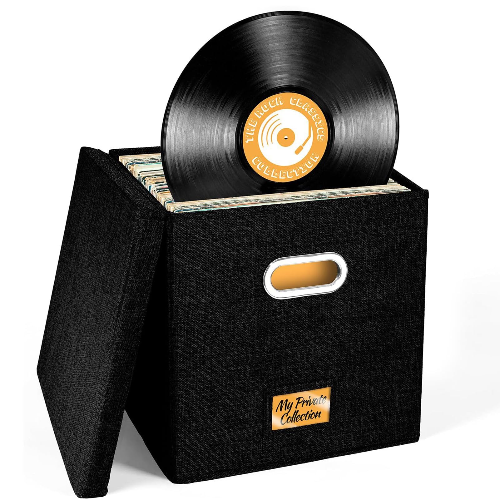 Boîte de rangement vinyle au salon pour trier vos albums