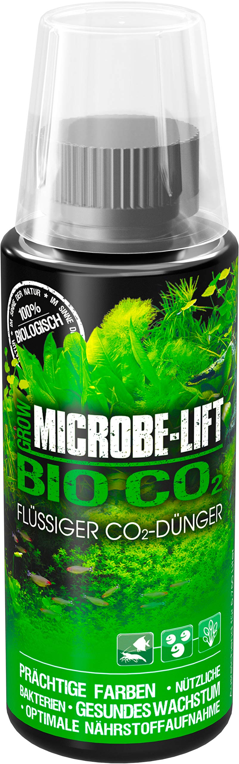 MICROBE-LIFT Bio-CO2-118 ml - Innovador abono líquido de CO2. Promueve el Crecimiento de Las Plantas en acuarios de Agua Dulce con microbios y ácido húmico, Libre de nitratos.