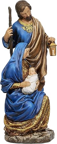 Miniatura 6 de Joseph's Studio by Roman - Figura azul y dorada de la Santa Familia, colección de Navidad, 10.5 pulgadas de alto, resina y piedra, decorativa,