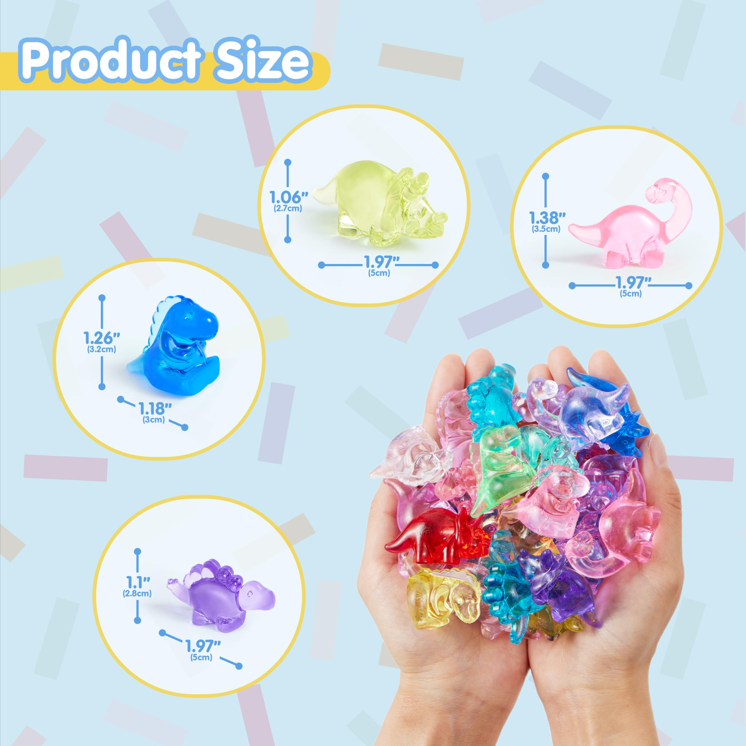 JOYIN 50 Pcs Mini Dinosaur Figures, Tiny Dino Figurines for Slime Charms for Crafts, Mini Resin Animals to Hide, DIY Miniature Scenes, Dino Party Favors, Vase Filler
