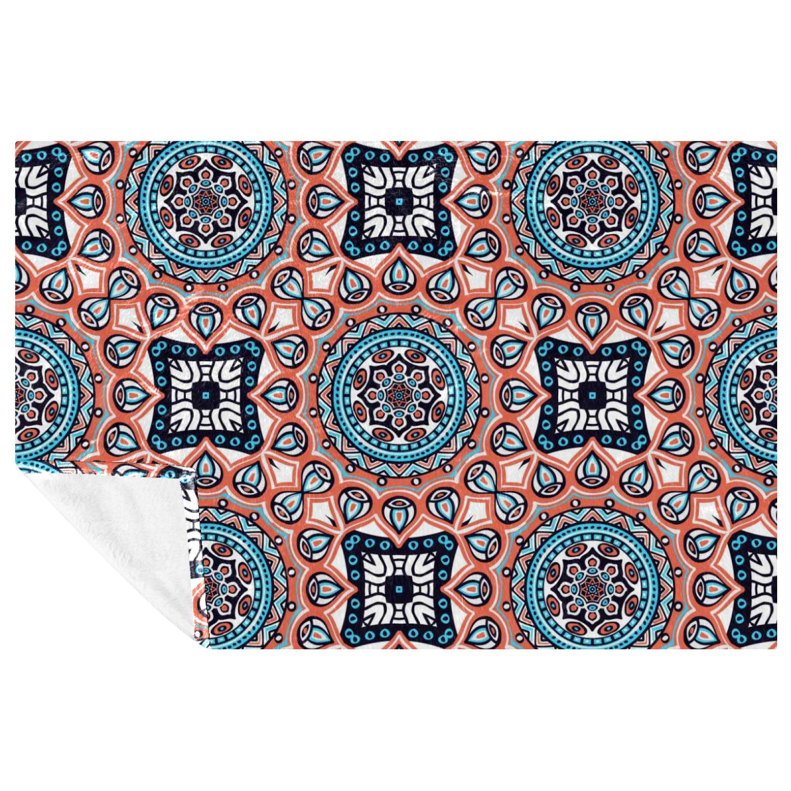 Plaid lit et canapé doux couverture mandala pour pique-nique et camping 150x100