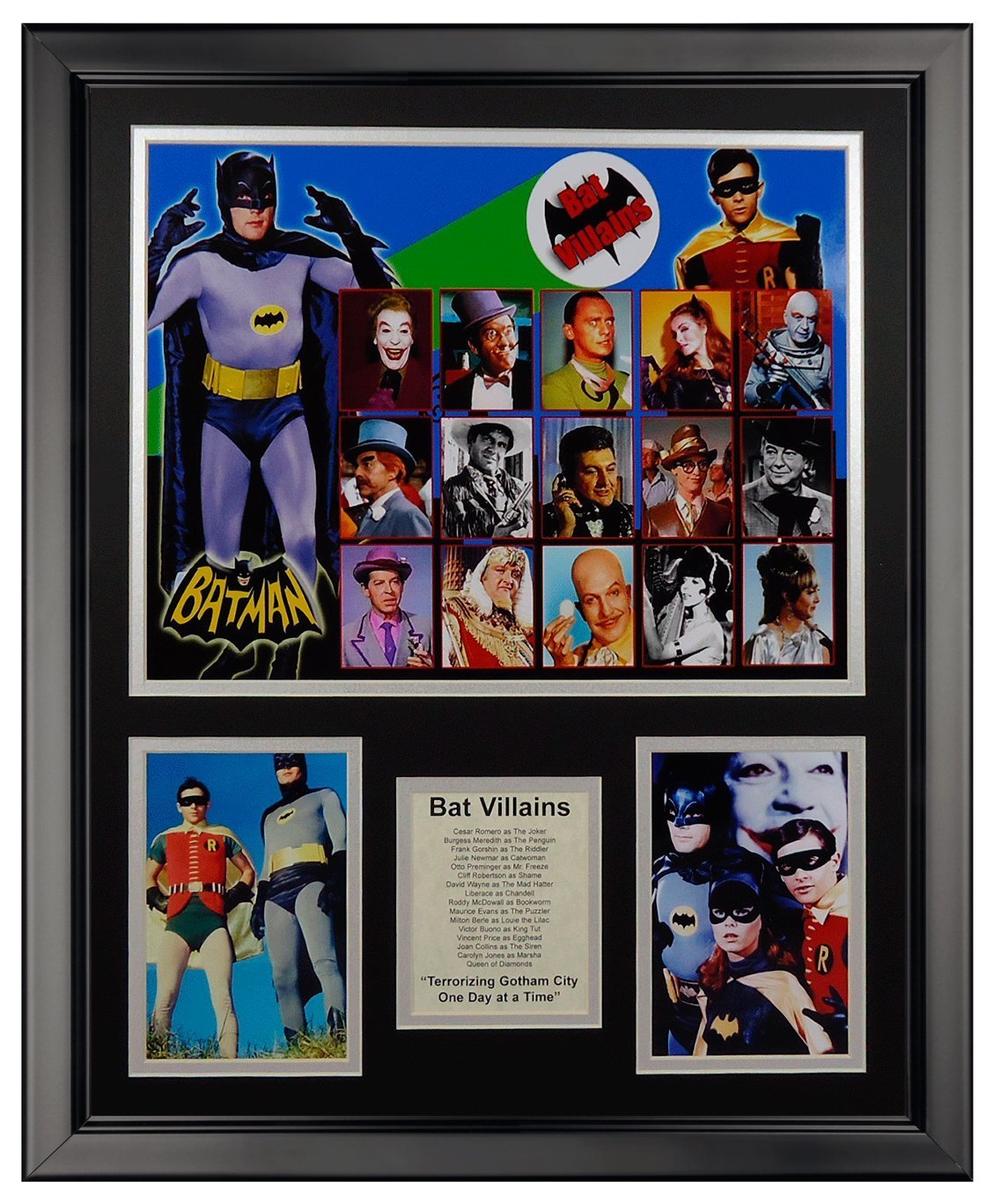 Batman Villains collage photo encadré d'art Legends Never Die