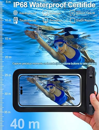 Miniatura 4 de Hasta 8.3" Paquete de 8 Multicolor Bolsa Universal Impermeable para Teléfono, Bolsa de Secado para Teléfono Impermeable Grande, Nivel de Protección