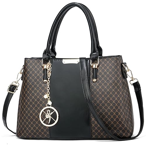 Purse and Handbags for Women, 3 Zip Compartments Tote Bag