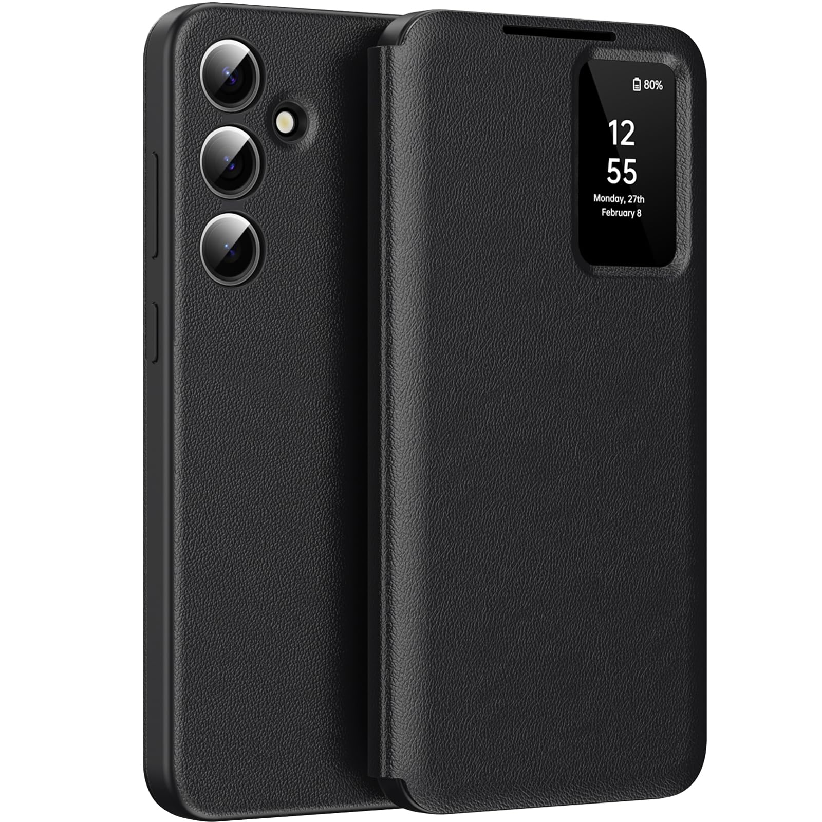 Custodia per Samsung S25 FE Smart View, a portafoglio, per Samsung Galaxy S25 FE 5G, Clear View, Specchio Flip, scomparto per carte di credito, finestra di visualizzazione, Galaxy S25 FE Smart View