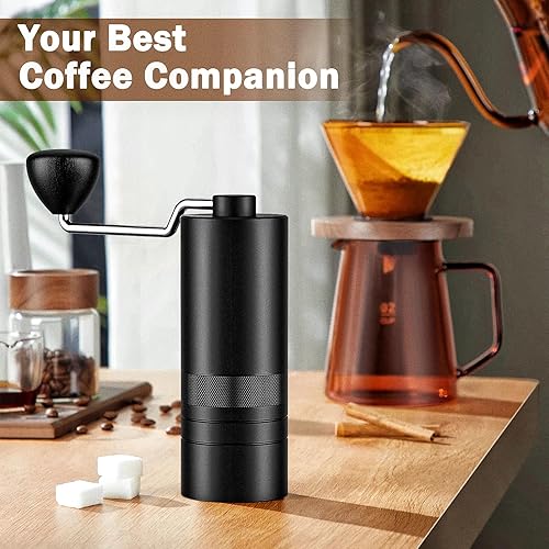 Miniatura 7 de Gerylove Molinillo de café manual, molinillo de café de mano de acero inoxidable, ajuste fino de 11 clic, molinillo portátil de grano de café cónico