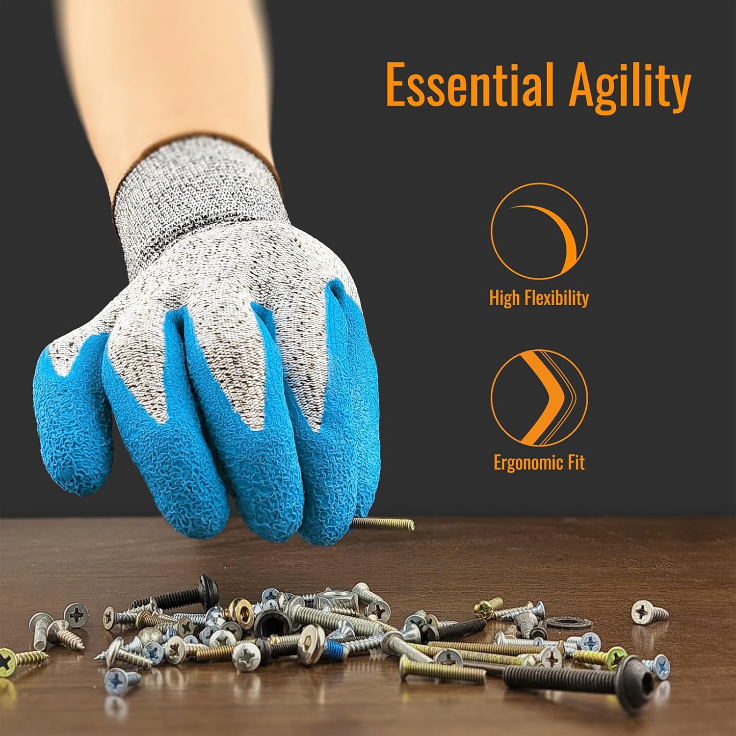 Heavy Duty Work Gloves, 2/5 Pack, ANSI A2 Cut Resistant, Extra Tough, XS-3XL, for Men & Women
