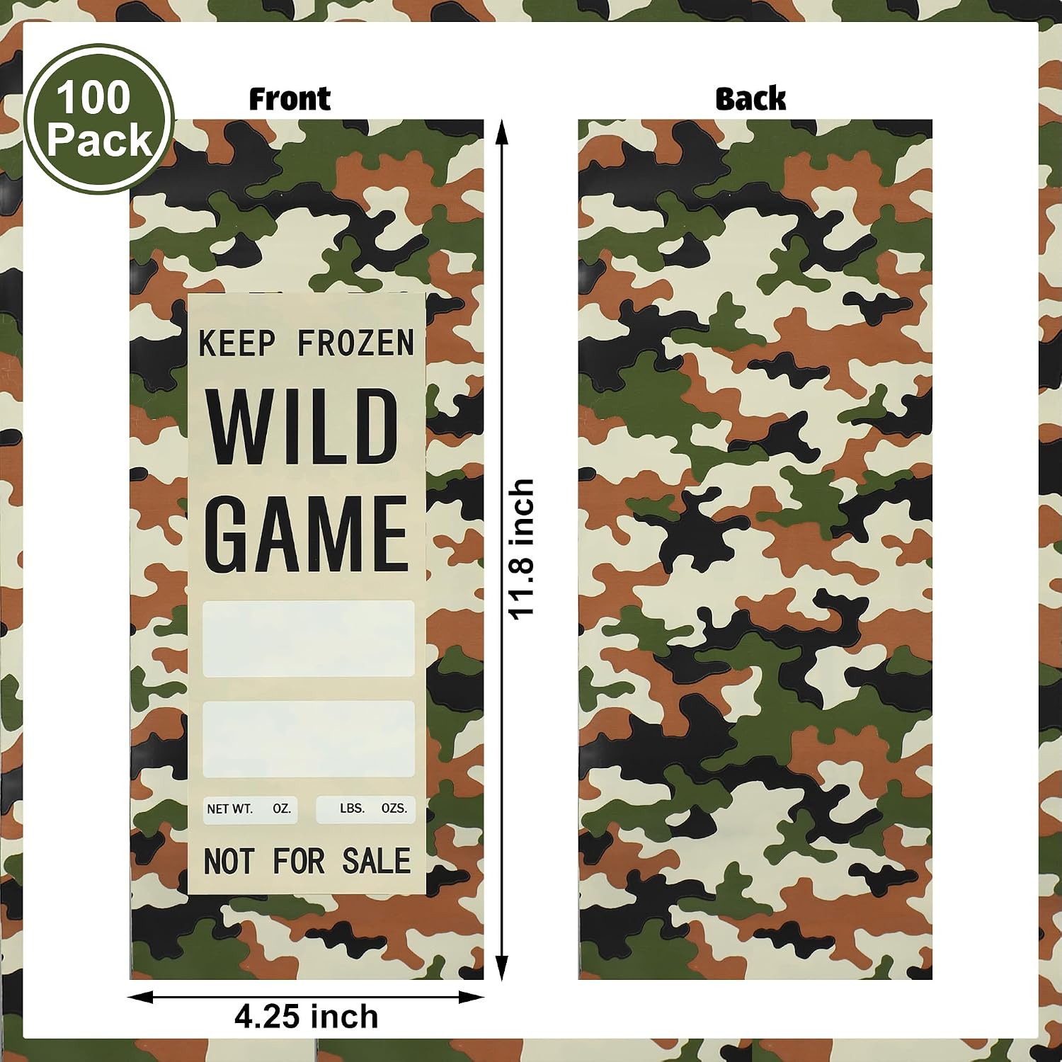 100 Pack Wild Game Bags for Freezer Storage 1 Lb Ground Meat Bags Wild Game Meats Processing Bag for Packaging Meat Preventing Freezer Burn image 2