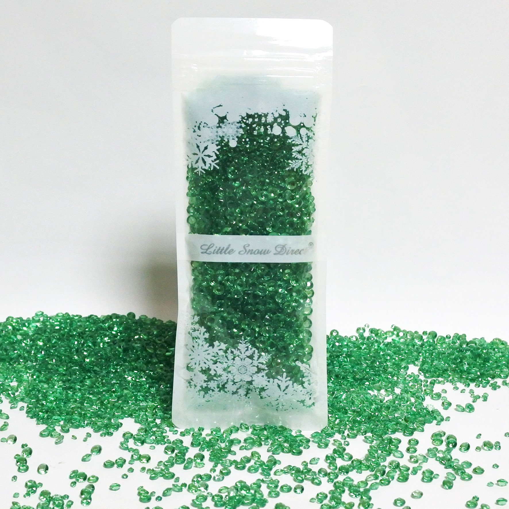 Little Snow Direct Emerald 5500 Mixing Wedding Party Decoration Scatter Crystals Table Diamonds Acrylic Confetti - 2 Mixed Sizes (Emerald)