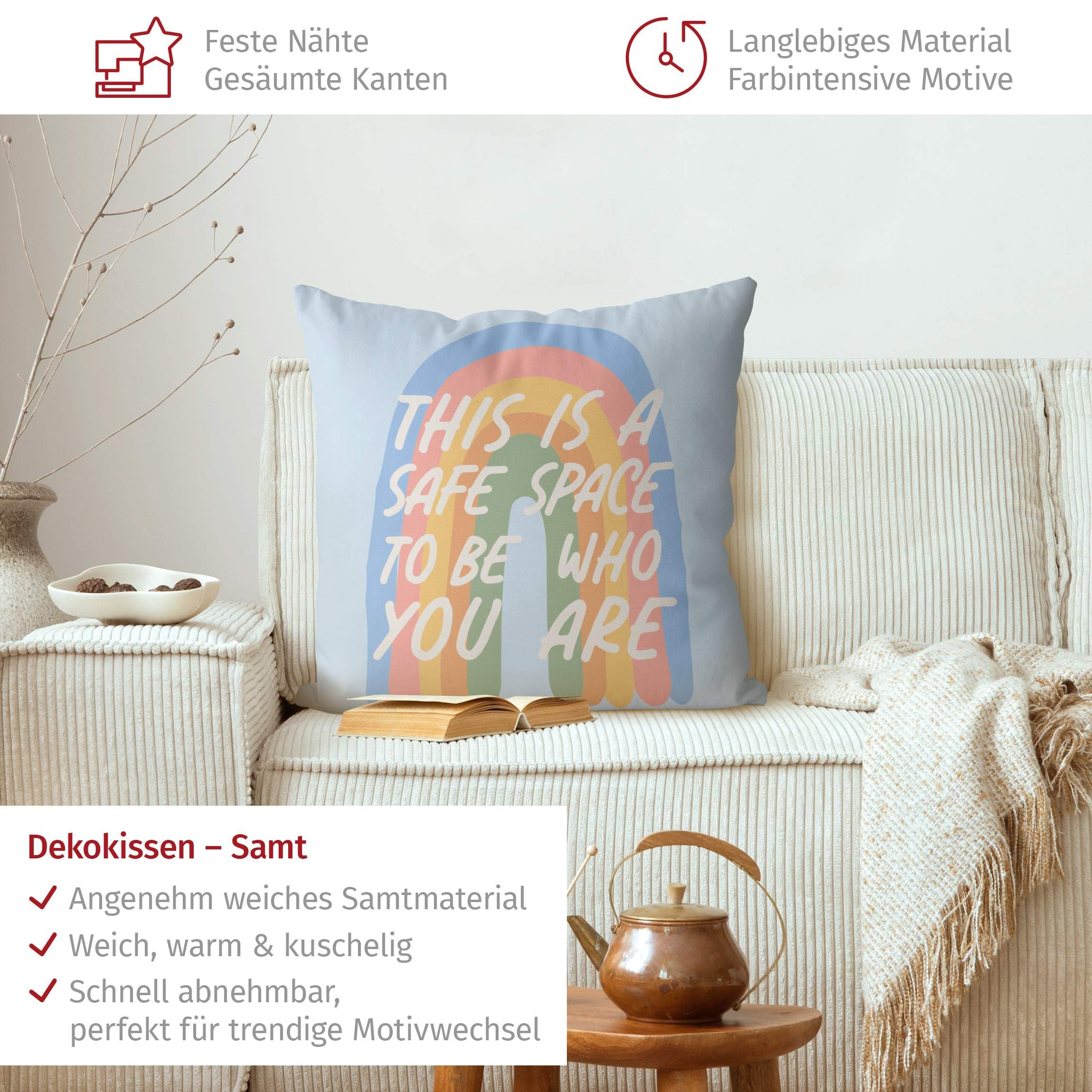 Deko Kissenhülle draußen/Outdoor waschbar Sprüche ohne Füllung Zierkissen - Made in Germany - Motivation Bezug Pastell Sofakissen Outdoor Sofa Bett 2027