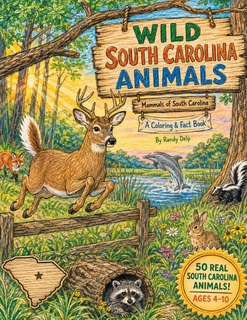 Wild South Carolina Animals: Mammals of South Carolina — A Coloring & Fact Book