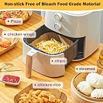 375Pcs Air Liners de papier Fryer, 8" Carré Air Fryer Liners Jetable, papier de parchemin lourd pour 5-8 qt Airfrier, non-brillant & Liners en papier non-levés pour poêle à four, pièces de friteuse profonde & Accessoires