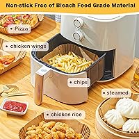 Vista 2 de 375 forros de papel para freidora de aire, cuadrados de 8 pulgadas, desechables, papel pergamino resistente para freidora de aire de 5 a 8 cuartos