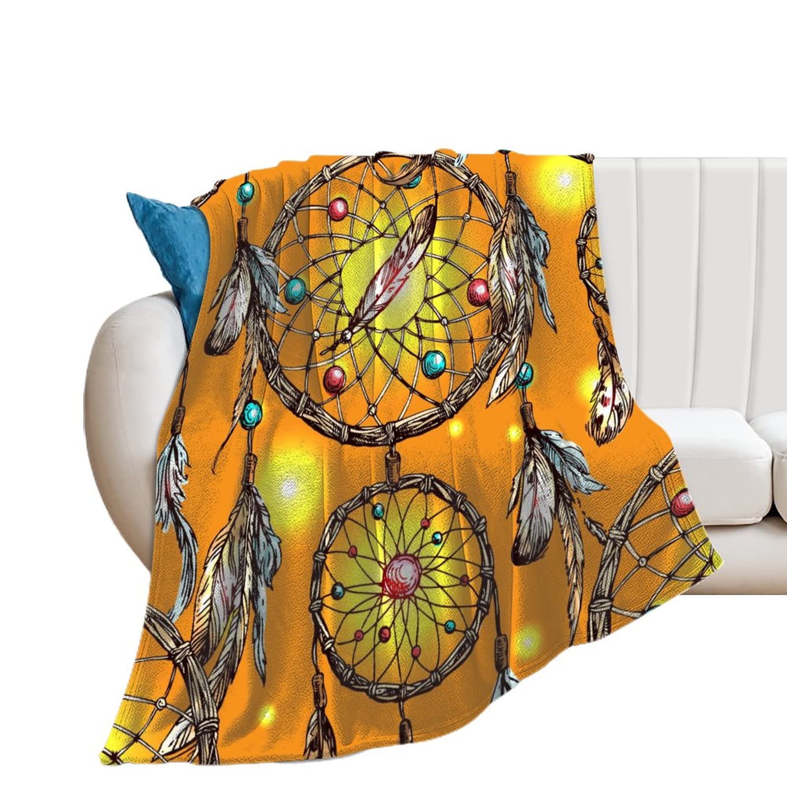 Couverture polaire plumes en flanelle douce pour lit et canapé de dimensions 130x150cm