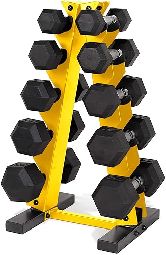 CAP Barbell Juego de mancuernas hexagonales recubiertas de 150 libras con estante vertical  Múltiples opciones