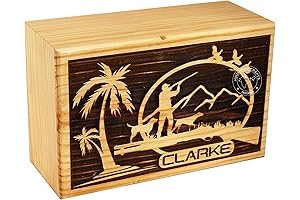 Rustic Engraved Horse Figurine Wooden Urn for Human Ashes