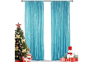 Hahuho Turquoise Sequin Backdrop Curtain