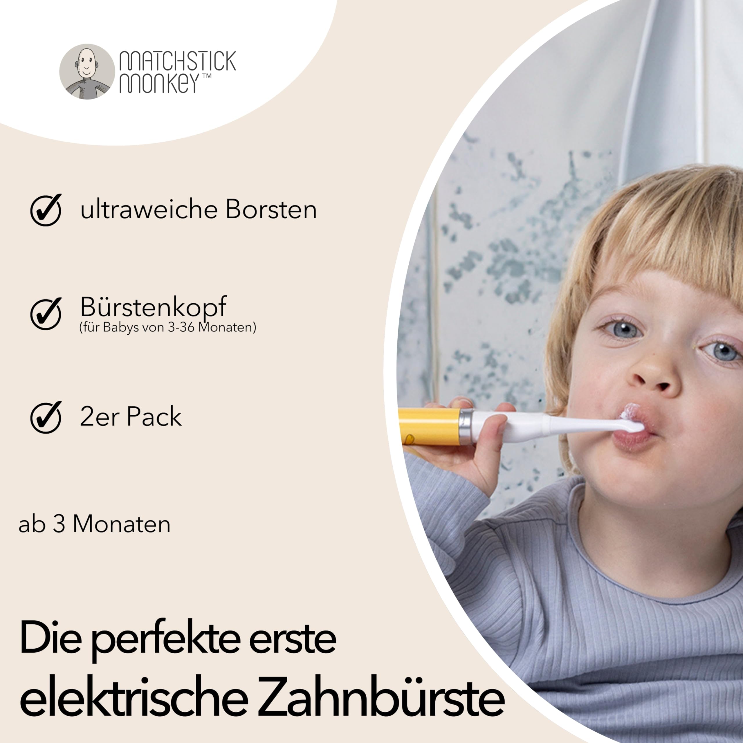 Matchstick Monkey Testine di ricambio per spazzolino sonico