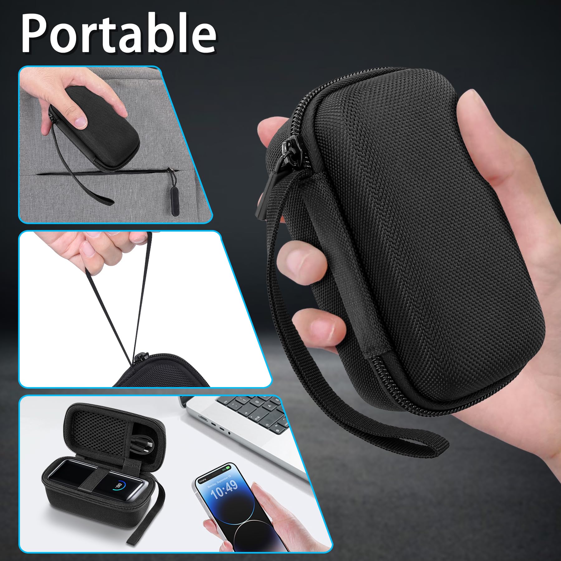 Custodia in silicone per Anker Prime Power Bank 27.650mAh 250W,Protezione a 360 gradi,Adatta perfettamente,Antiscivolo e antiurto,Può memorizzare la Scheda Micro SD Scheda SIM (nero