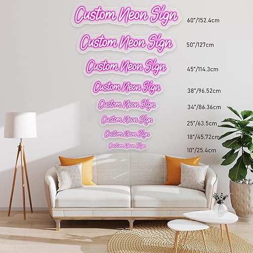 Miniatura 7 de Letreros de neón personalizados para decoración de pared, letrero de neón grande personalizable con luces LED de neón, letreros de nombre de neón