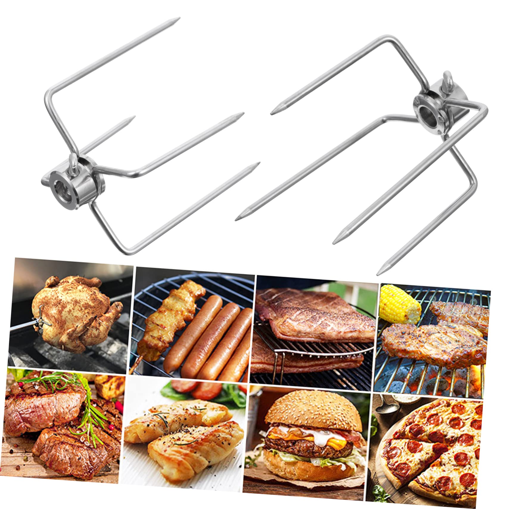 BESPORTBLE 2pezzi Forchette Per Inossidabile Per Barbecue Utensili Per Grigliate Facili Da Pulire e Riutilizzabili Per Kebab e Di Pollo