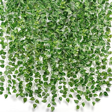 CQURE Artificial Ivy Garland | Faux Vines Indoor Greenery