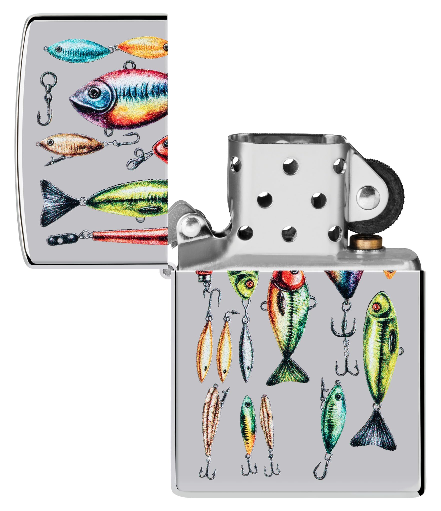 Zippo Briquet Tempête - Fishing Hooks Design - Rechargeable - Coffret Cadeau - Métal - Fabriqué aux USA