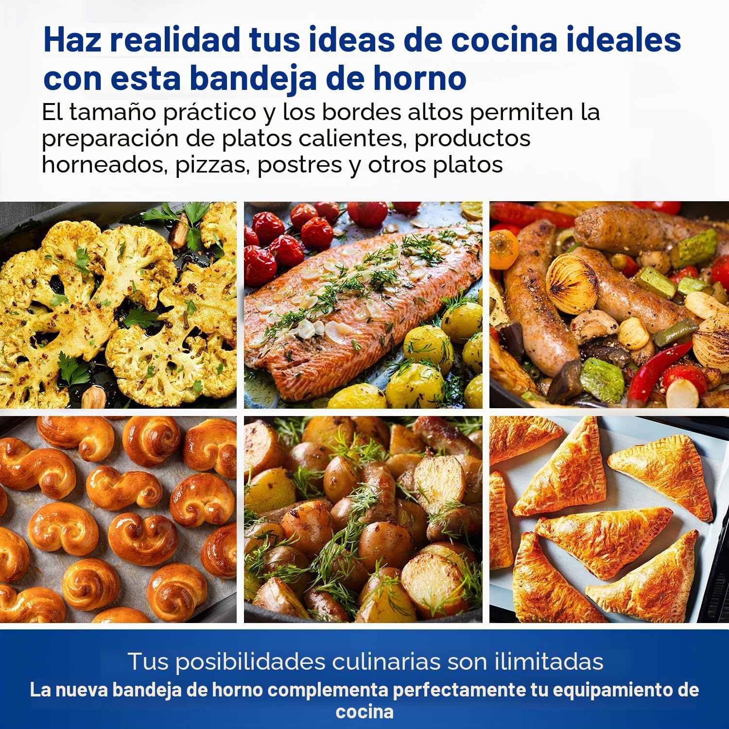 VIOKS Bandeja de horno de 425 x 370 mm, repuesto para horno AEG Elеctrоlux 353193922/5 | Bandeja para hornear pizza profunda para horno Zanussi AEG